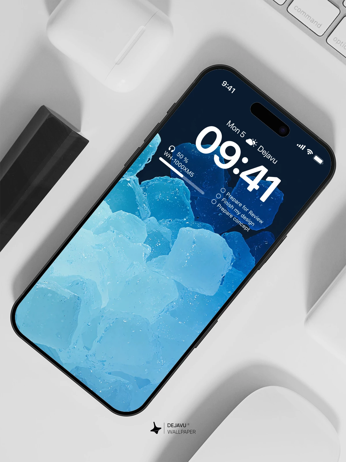 Blue Ice Cube Wallpaper 4K for Mobile Background