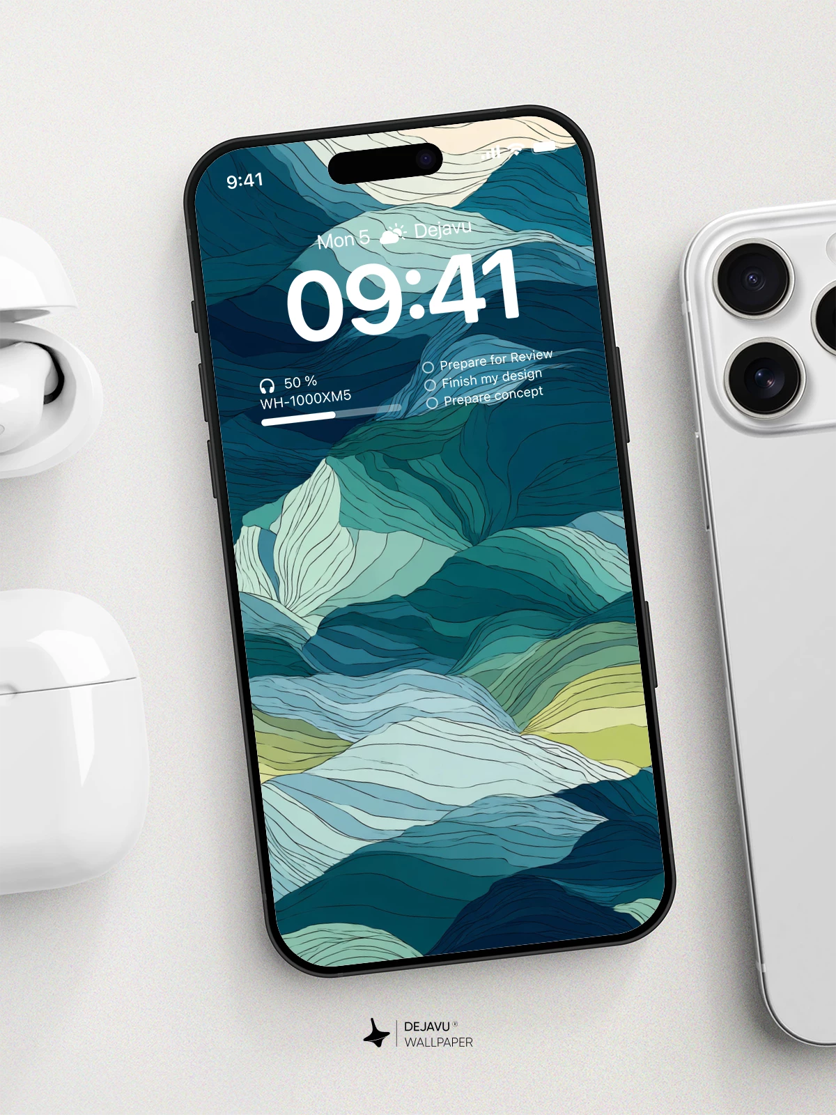 Blue Wave Pattern Wallpaper 4K for iPhone Lock Screen