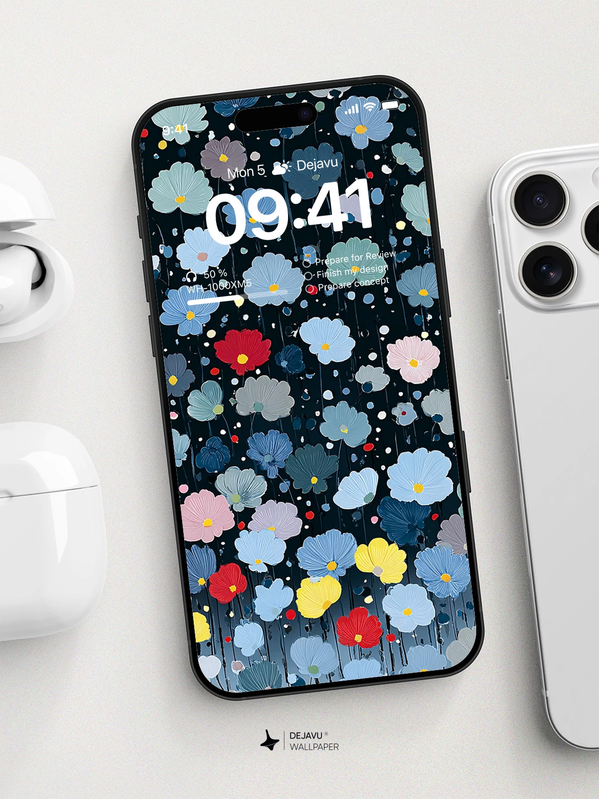 Abstract Blue Flower Wallpaper 4K for iPhone Lock Screen