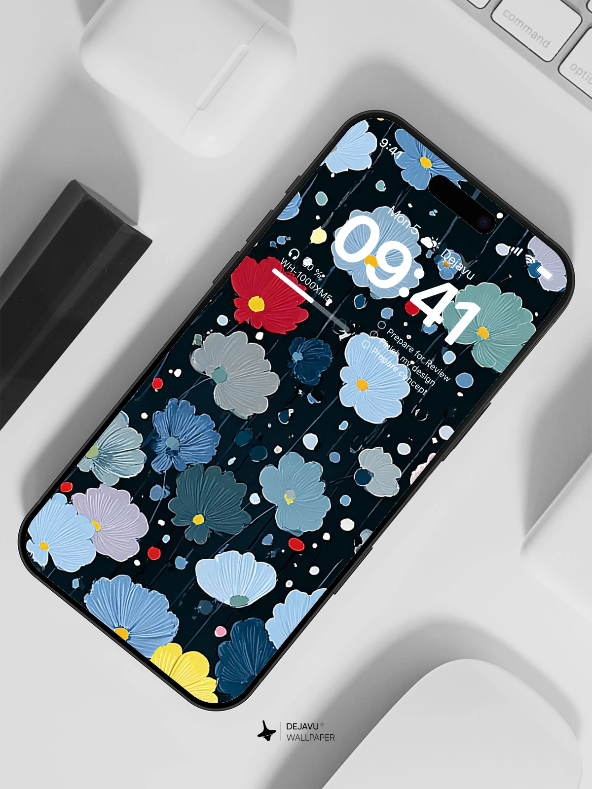 Abstract Blue Flower Wallpaper 4K for iPhone Lock Screen