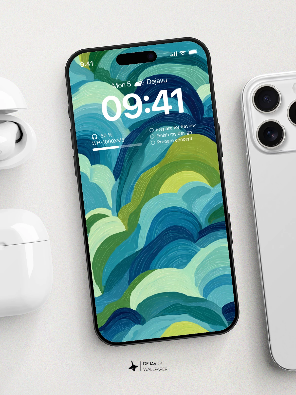 Abstract Ocean Waves Wallpaper 4K for iPhone Lock Screen