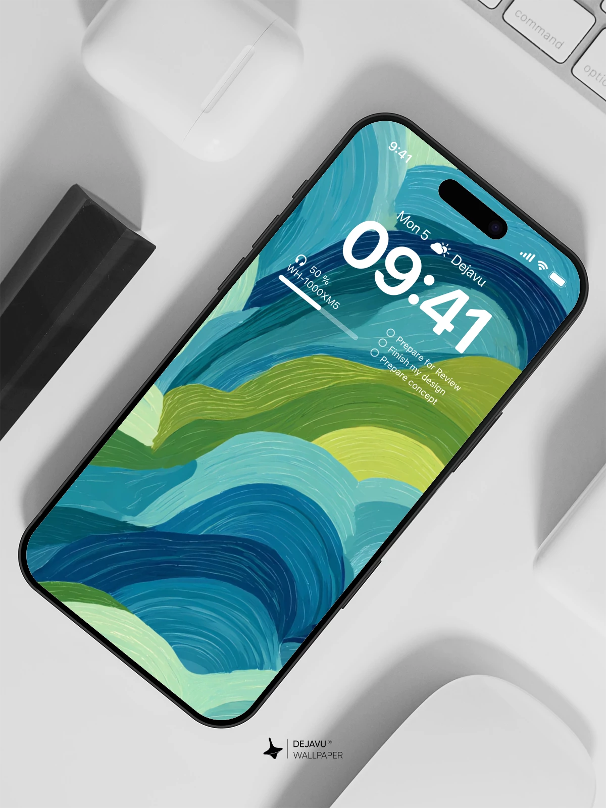 Abstract Ocean Waves Wallpaper 4K for iPhone Lock Screen
