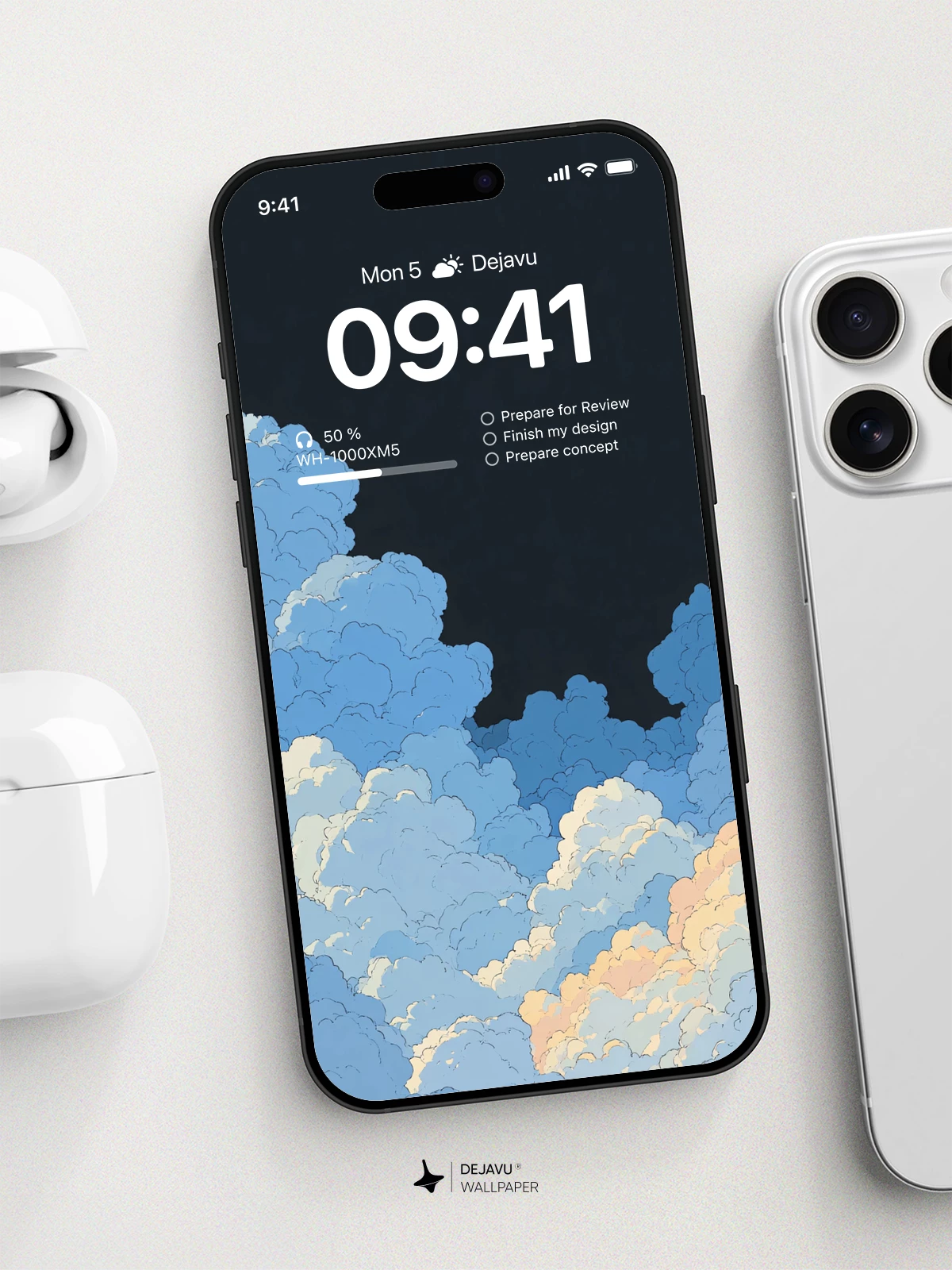 Blue Clouds Wallpaper 4K for iPhone Lock Screen