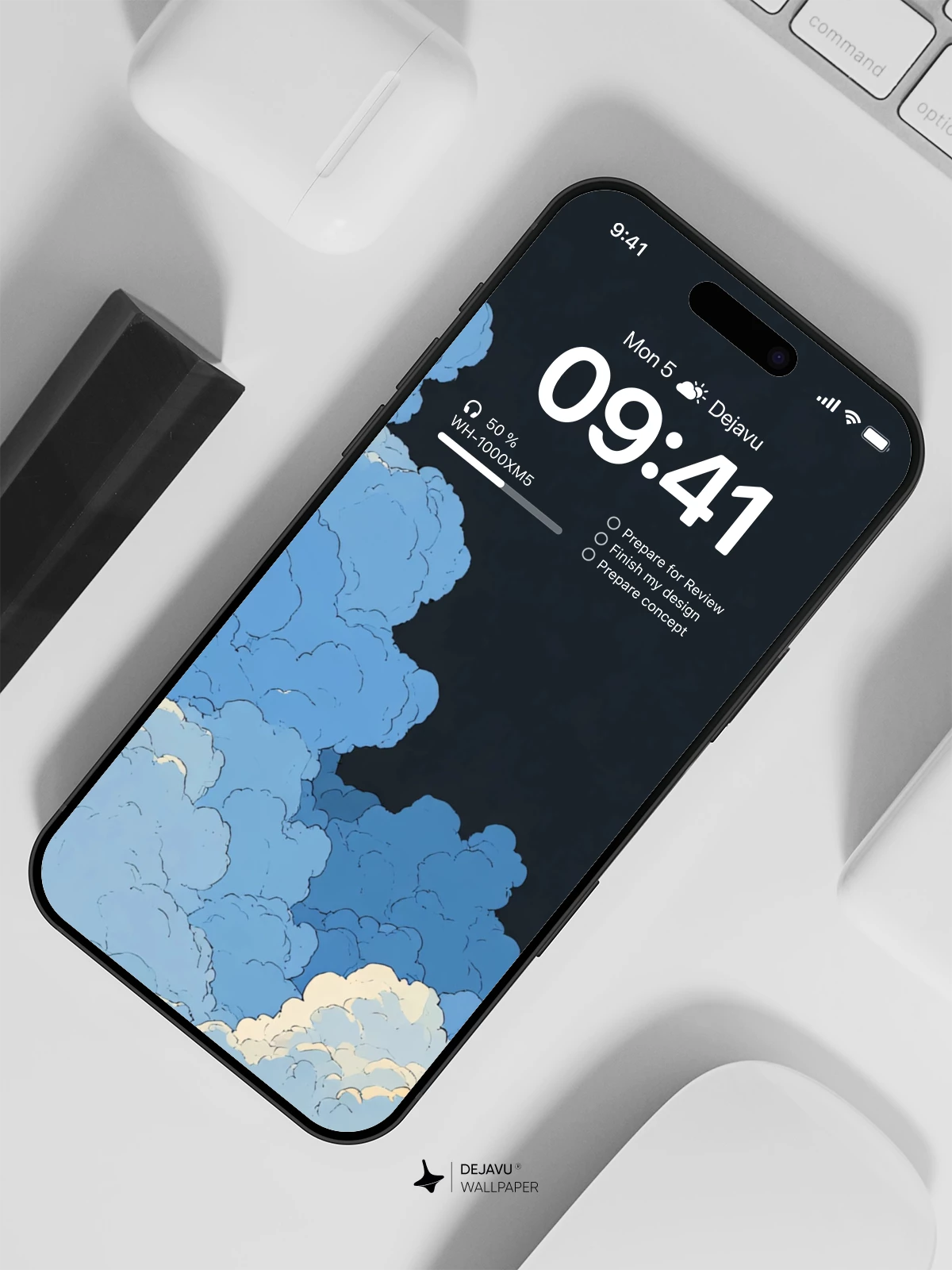 Blue Clouds Wallpaper 4K for iPhone Lock Screen