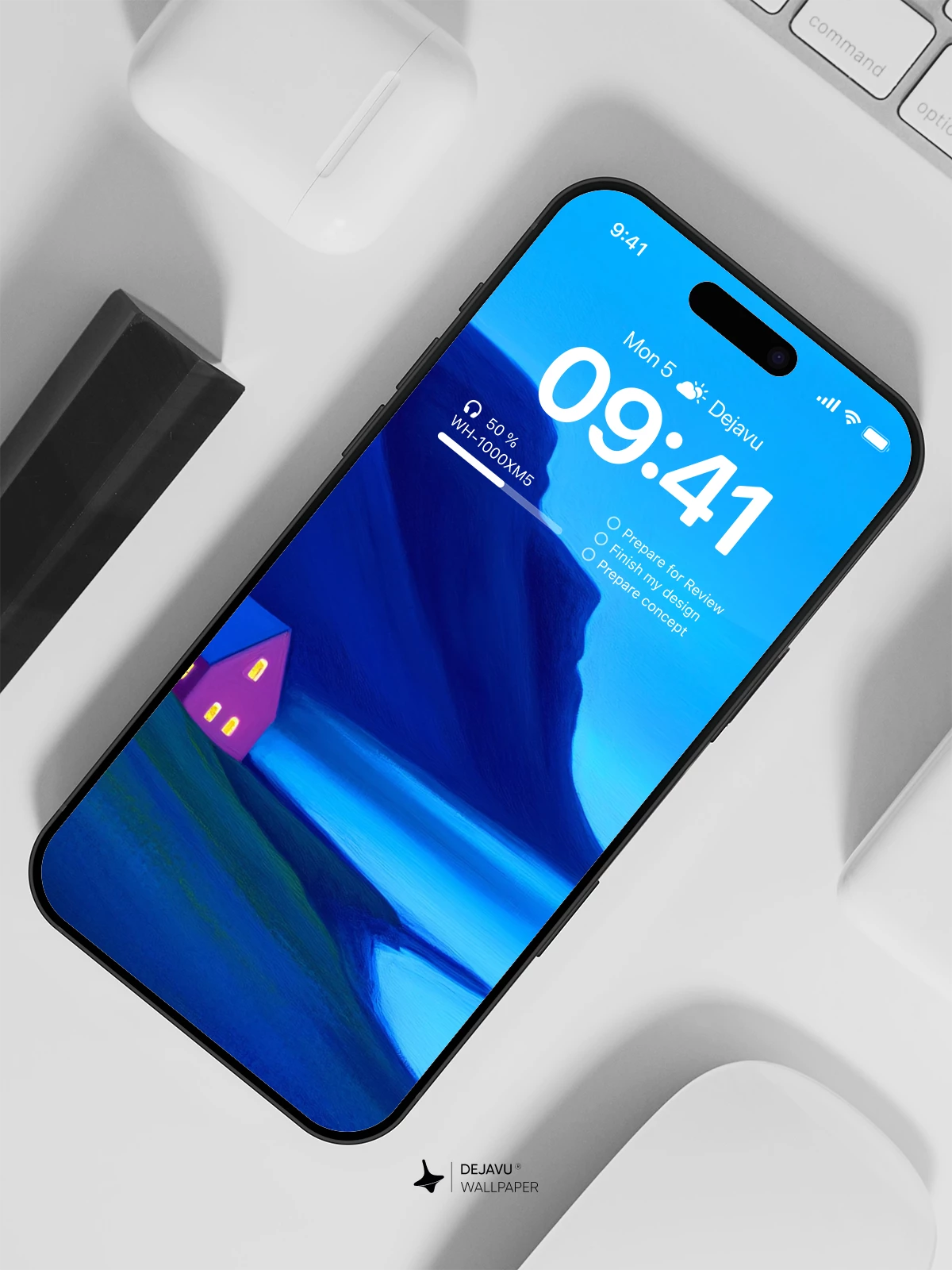 Blue Night House Wallpaper 4K for iPhone Lock Screen