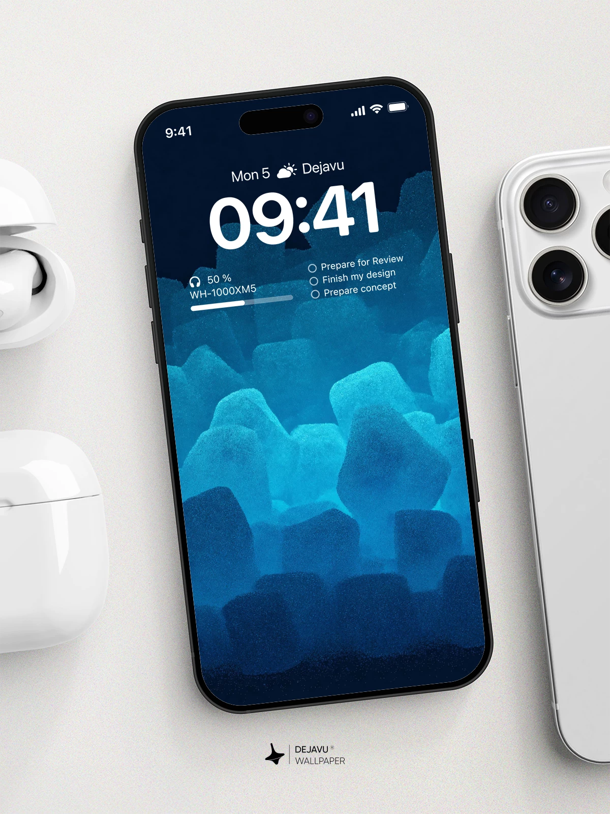 Blue Ice Cubes Wallpaper 4K for Mobile Background
