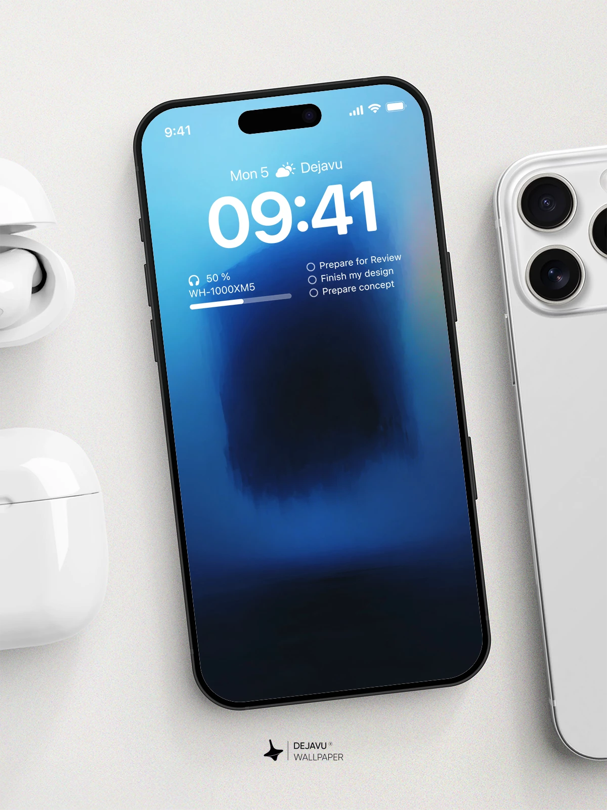 Abstract Blue Gradient Wallpaper 4K for iPhone Lock Screen