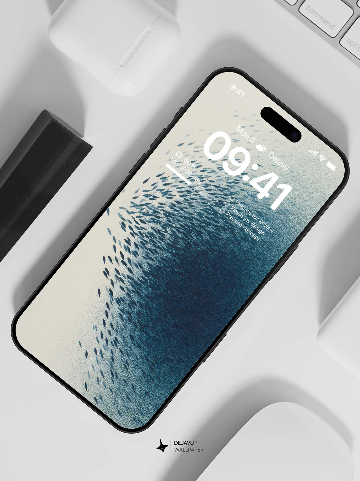 Abstract Fish Swarm Wallpaper 4K for iPhone Lock Screen