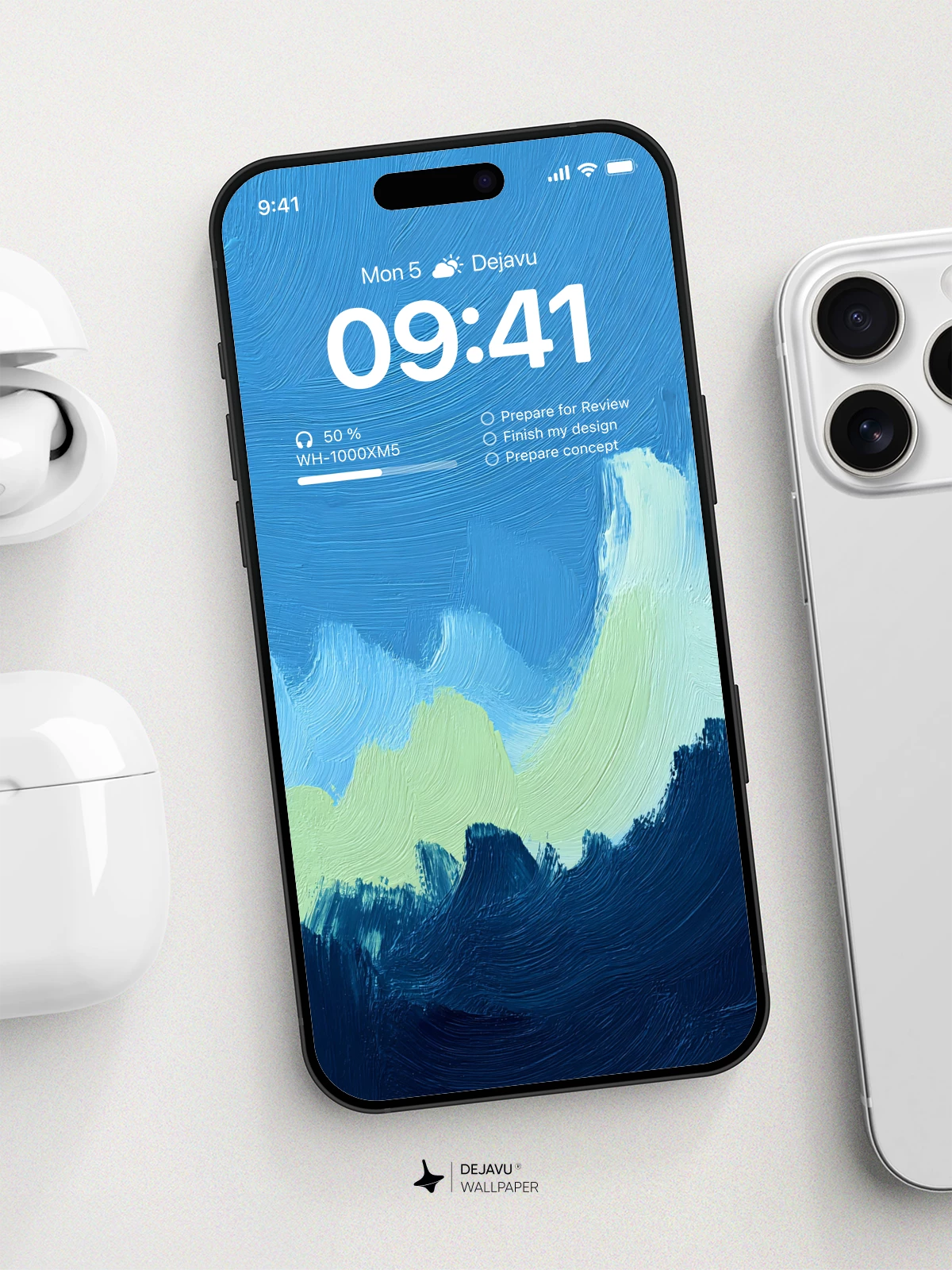 Blue and Yellow Abstract Wallpaper 4K for iPhone Lock Screen