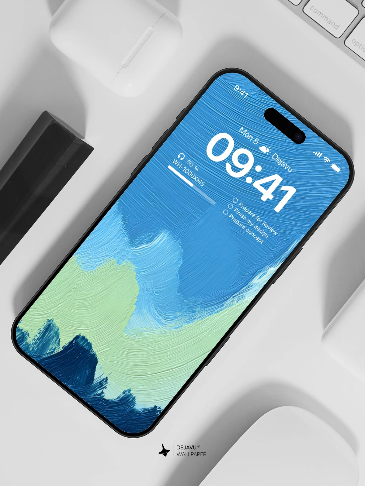 Blue and Yellow Abstract Wallpaper 4K for iPhone Lock Screen