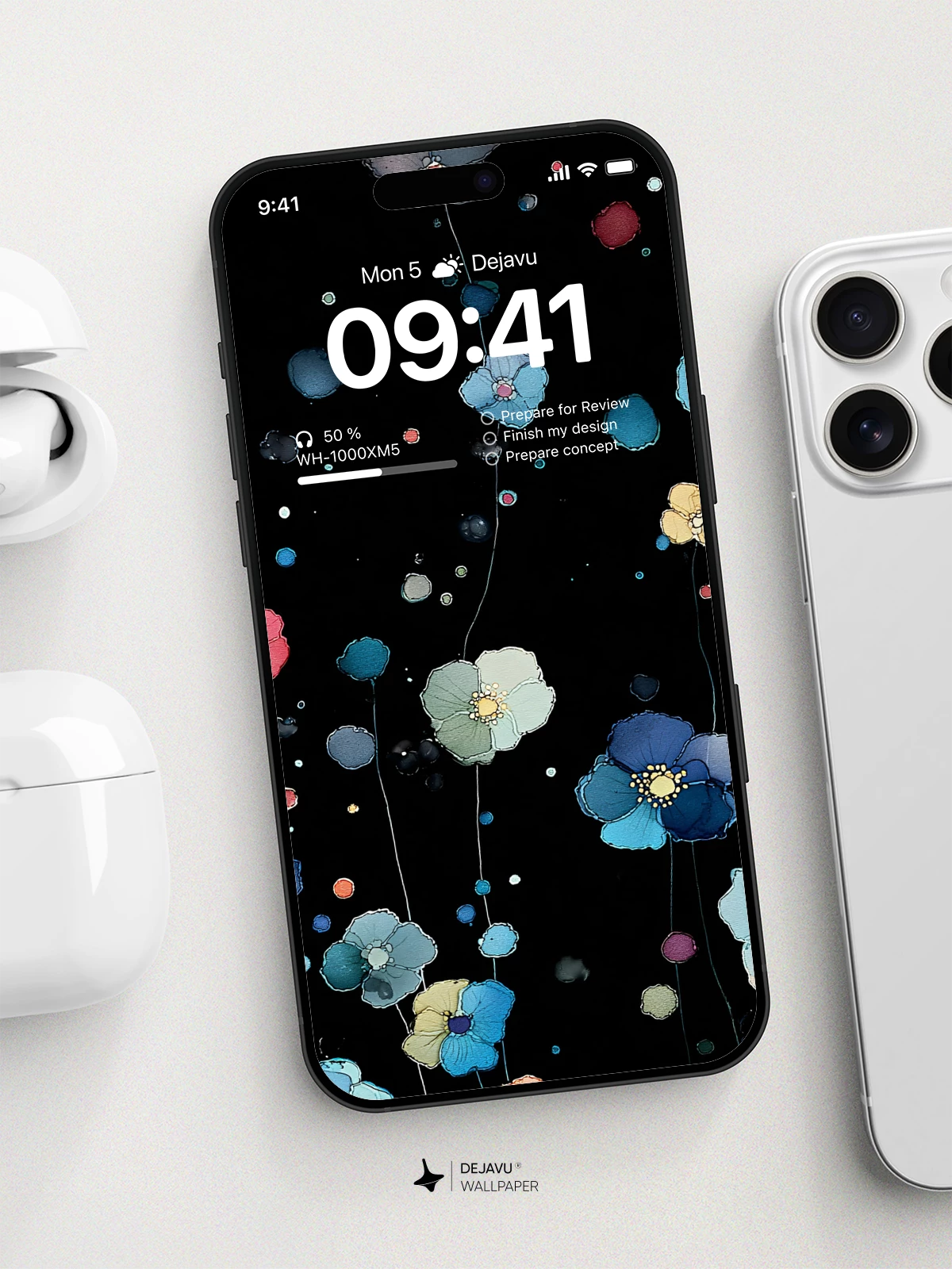 Dark Floral Wallpaper 4K for iPhone Lock Screen