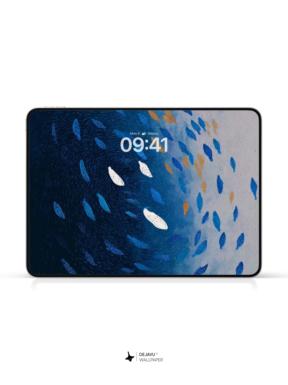Blue Abstract Leaves Wallpaper 4K for iPhone Lock Screen