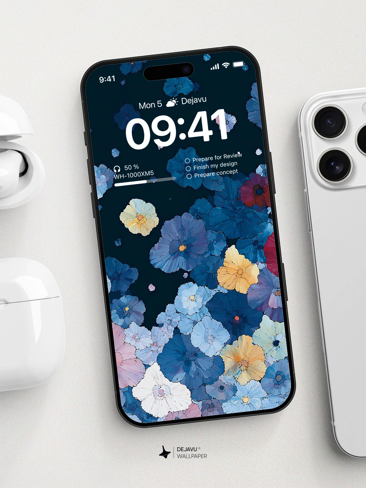 Blue Flower Wallpaper 4K for iPhone Lock Screen