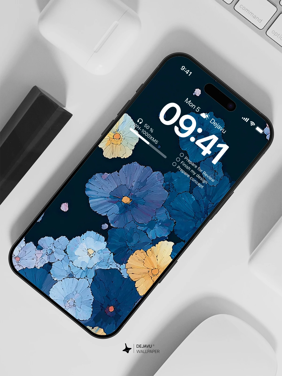 Blue Flower Wallpaper 4K for iPhone Lock Screen