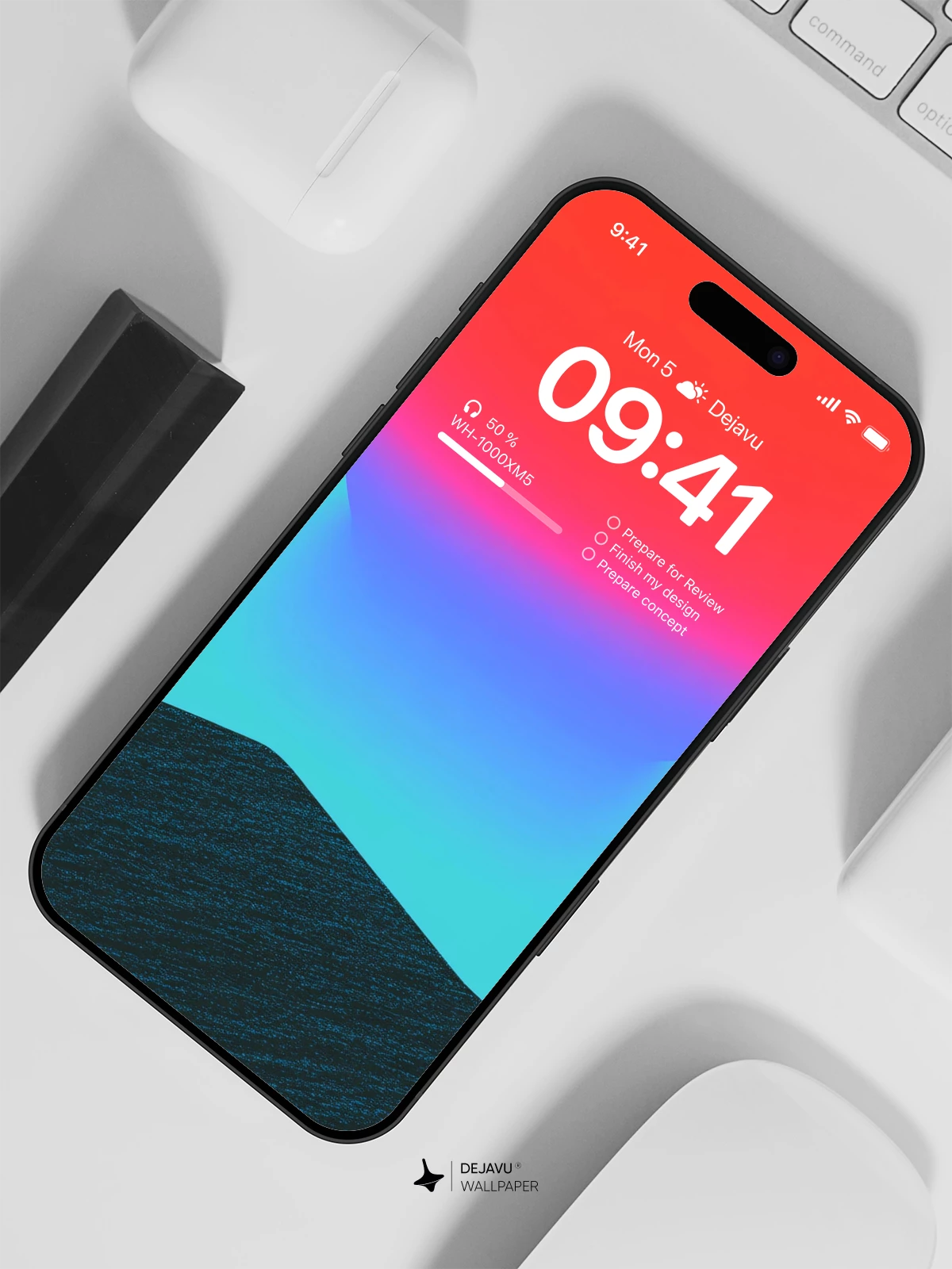 Gradient Sun and Mountain Wallpaper 4K for iPhone Lock Screen