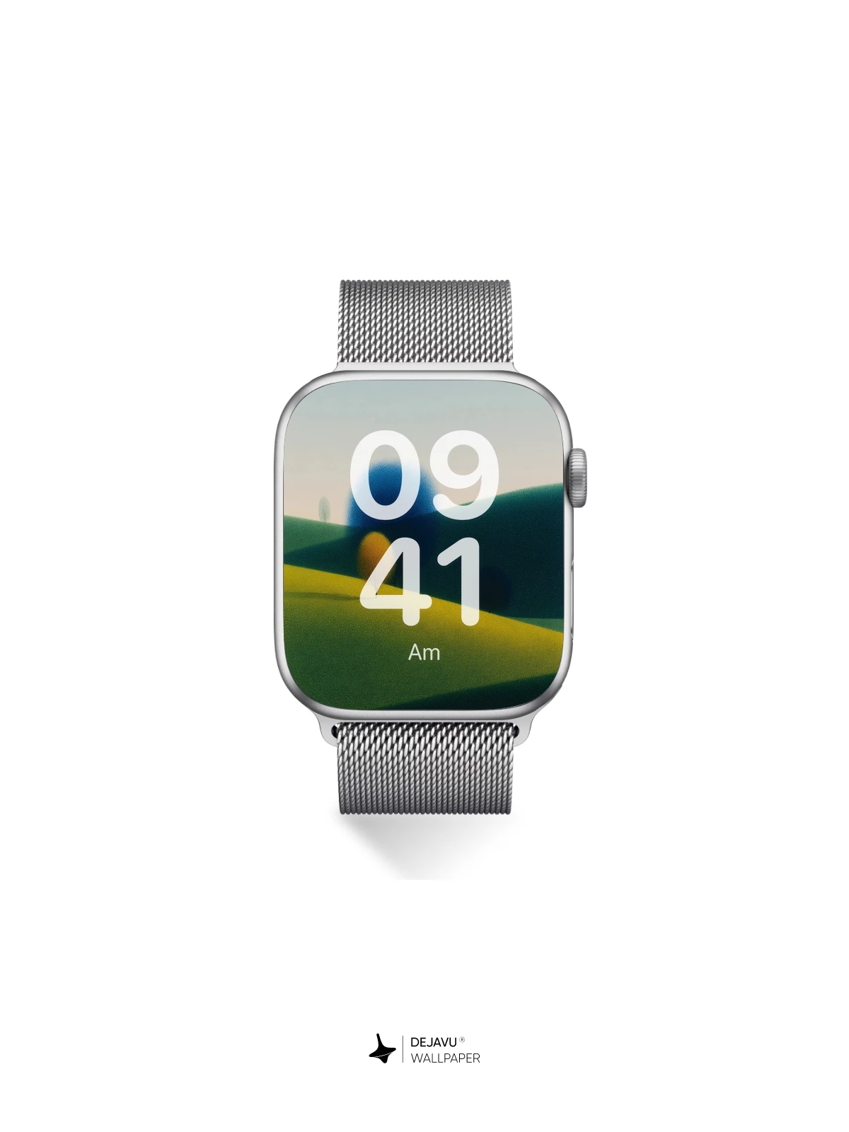 Minimalist Green Hills and Tree Wallpaper 4K for iPhone Lock Screen