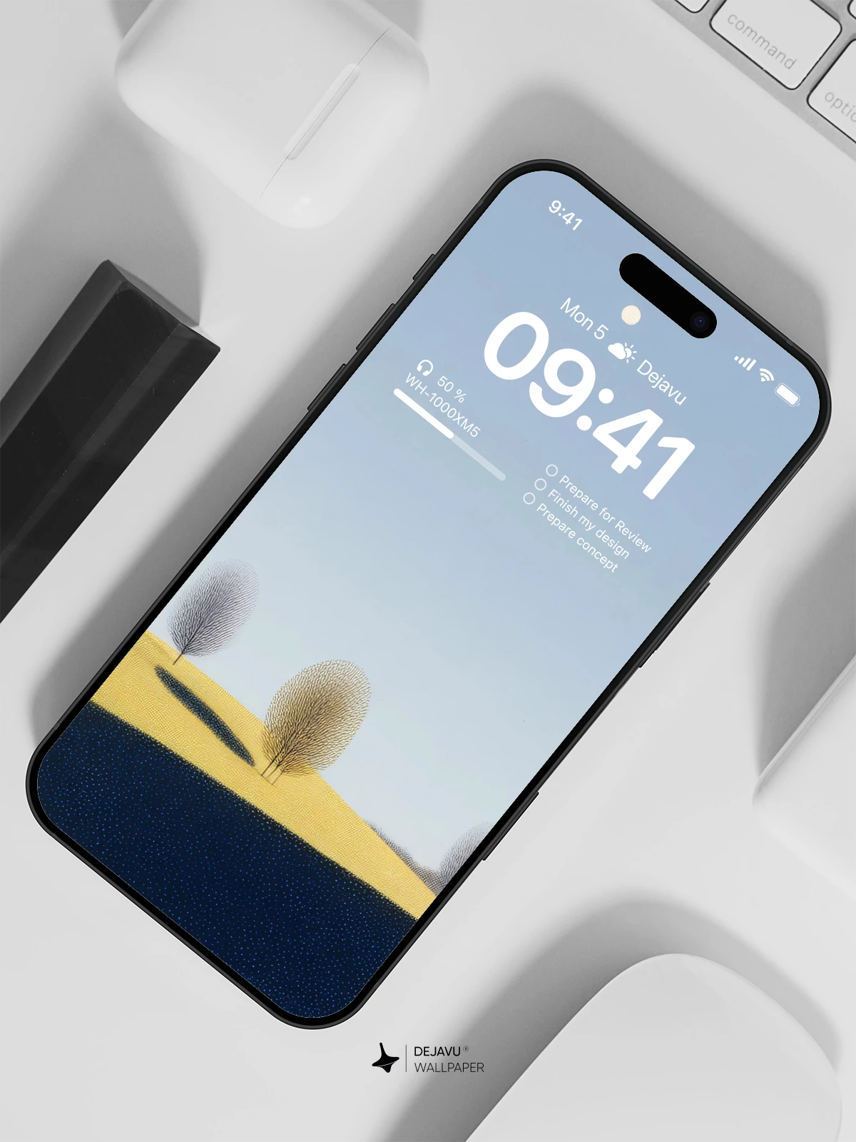Minimal Yellow Hillside Wallpaper 4K for iPhone Lock Screen