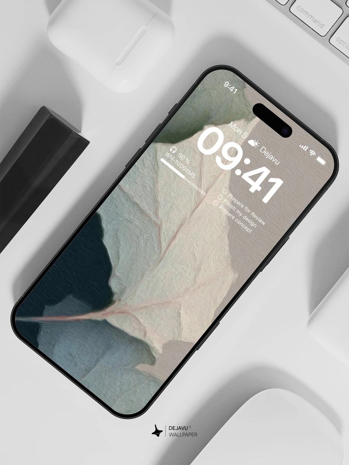 White Leaf Texture Wallpaper 4K for iPhone Lock Screen