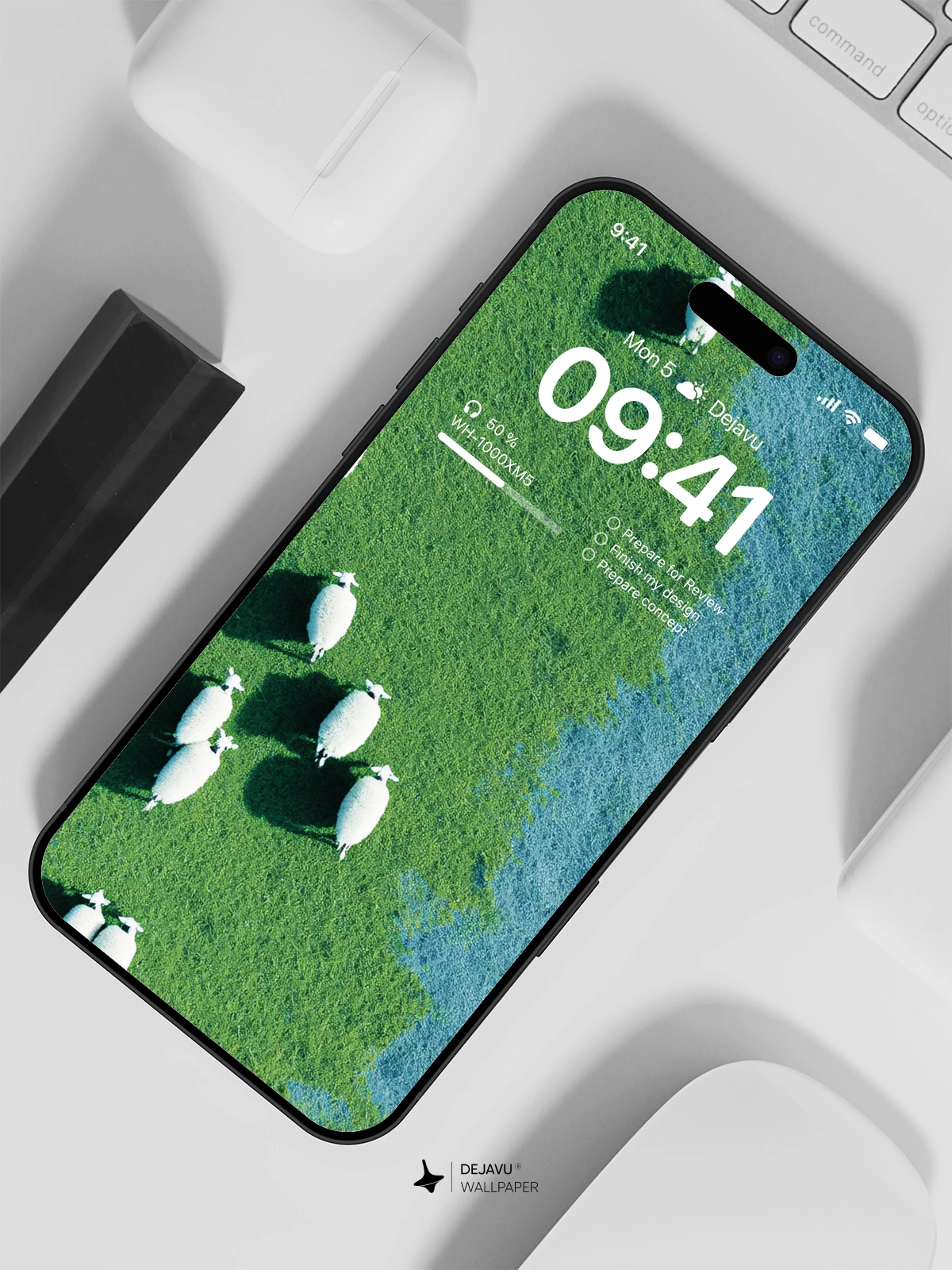 Aerial Sheep Flock Wallpaper 4K for Mobile Background