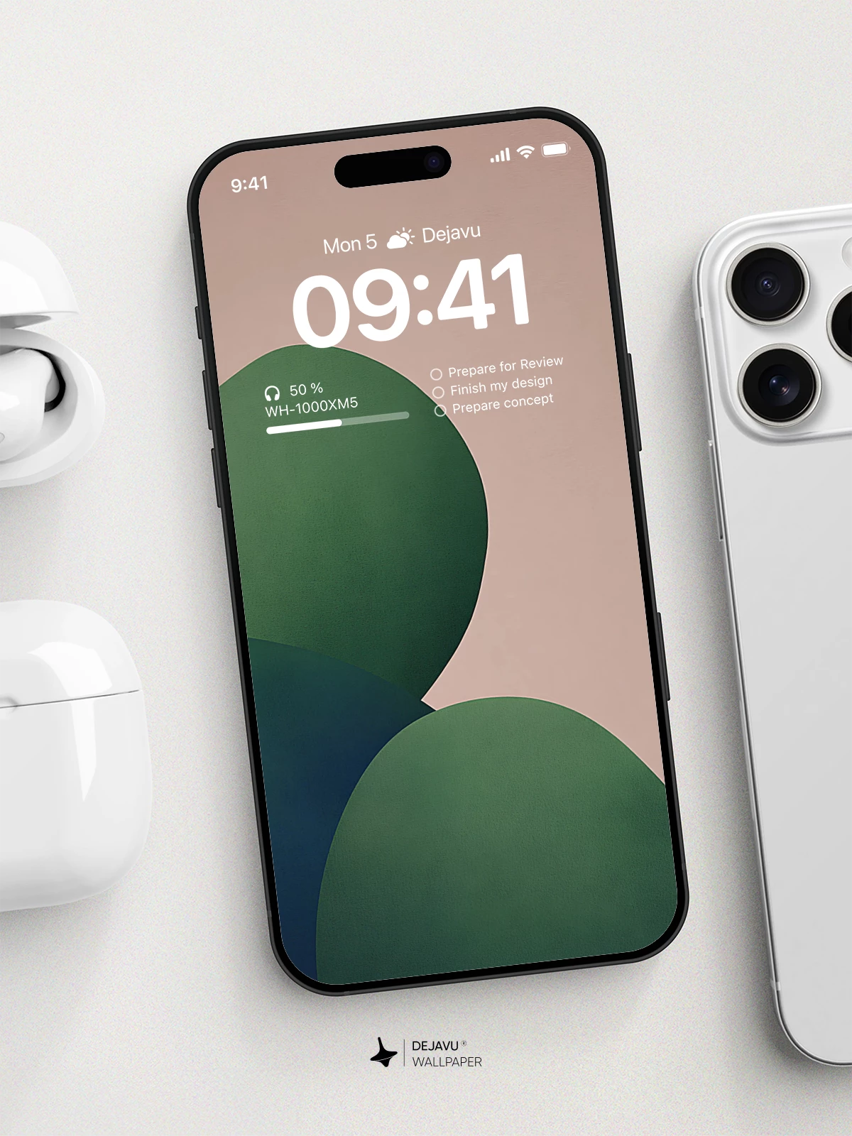 Abstract Green Shapes Wallpaper 4K for iPhone Lock Screen