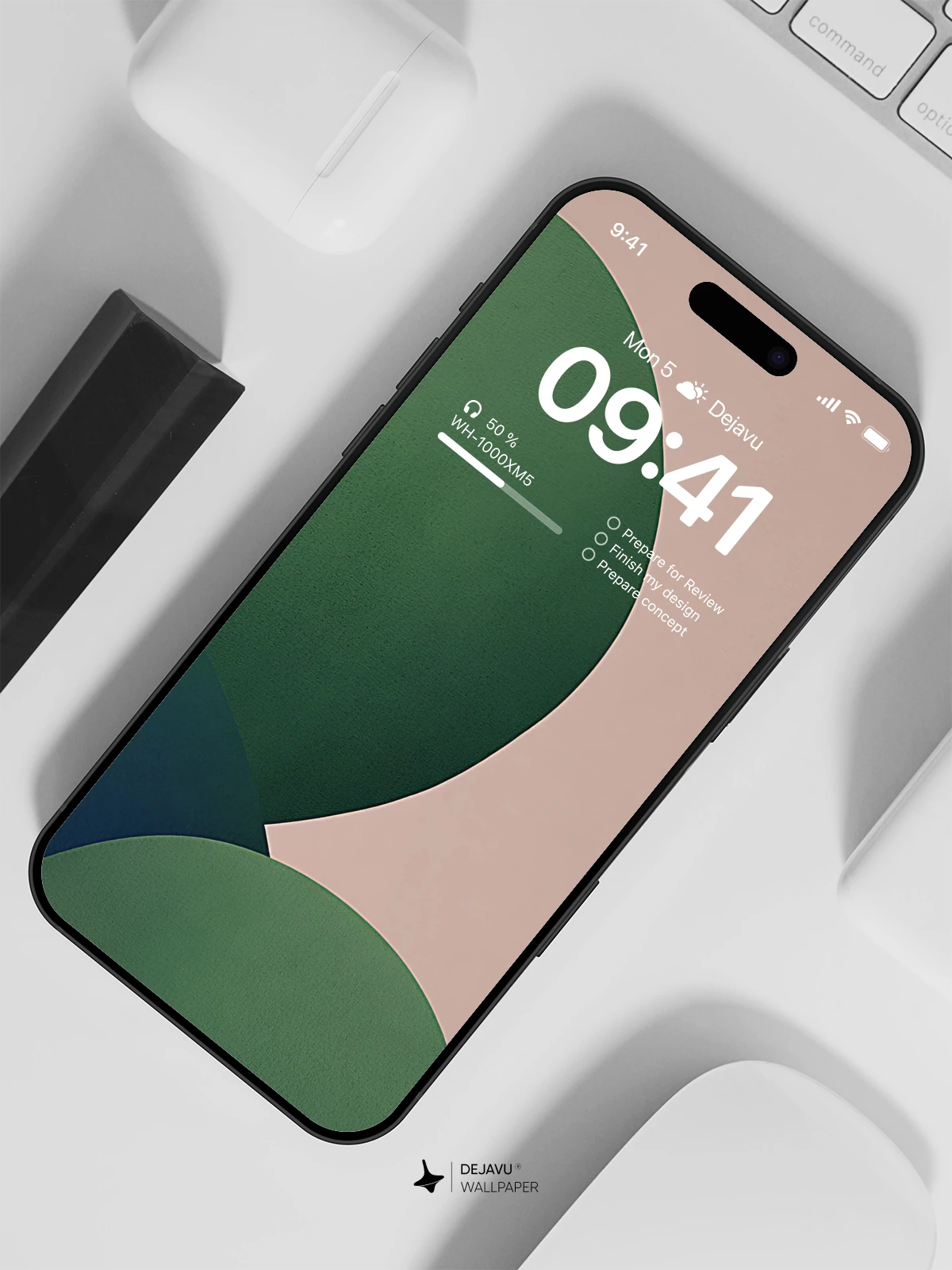 Abstract Green Shapes Wallpaper 4K for iPhone Lock Screen
