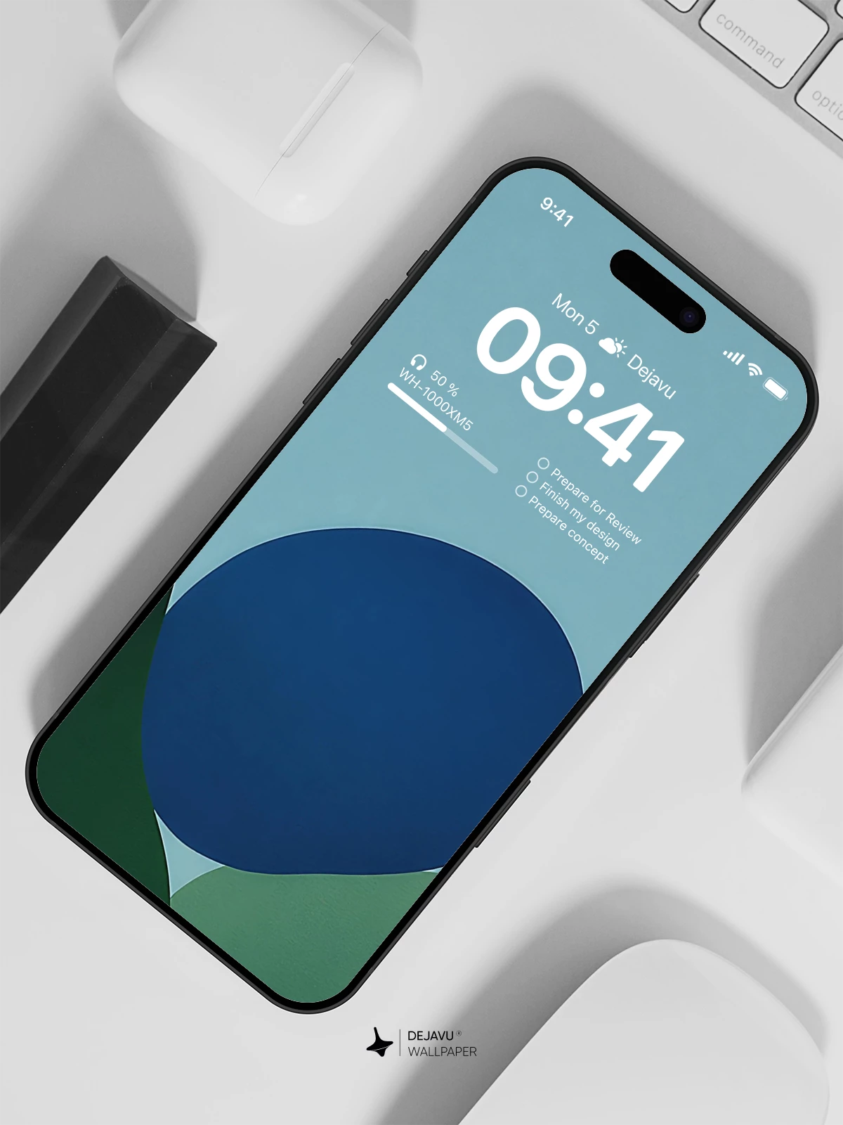 Minimal Blue and Green Abstract Wallpaper 4K for iPhone Lock Screen