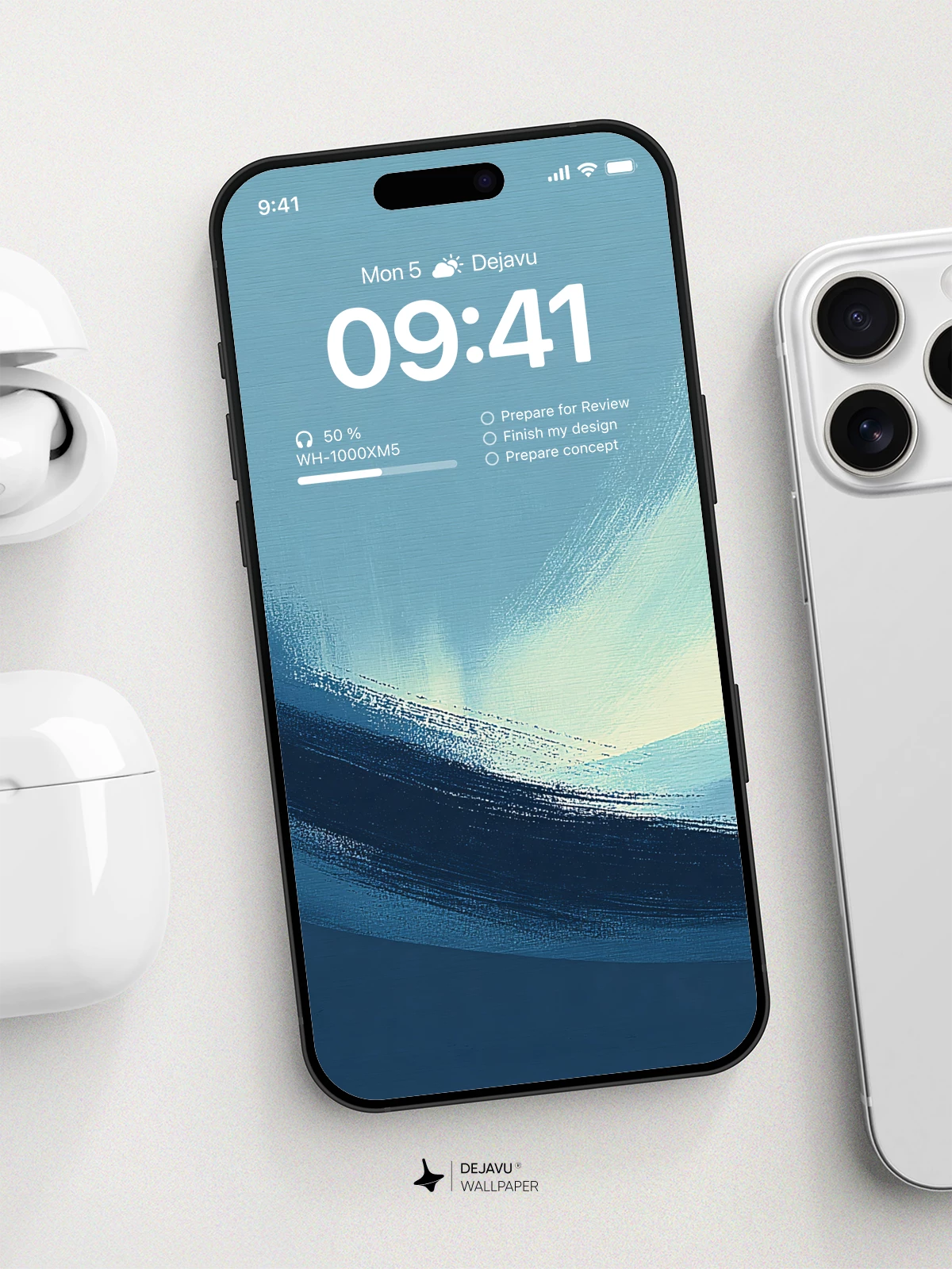 Abstract Blue Gradient Wallpaper 4K for iPhone Lock Screen