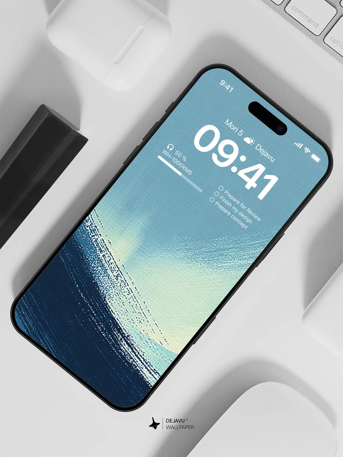 Abstract Blue Gradient Wallpaper 4K for iPhone Lock Screen
