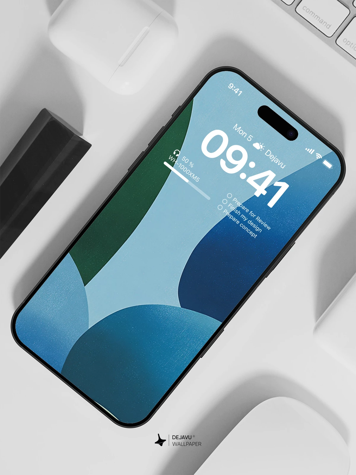 Abstract Blue and Green Wallpaper 4K for iPhone Lock Screen
