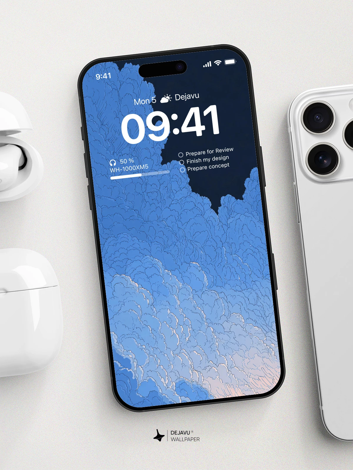 Blue Clouds Wallpaper 4K for iPhone Lock Screen