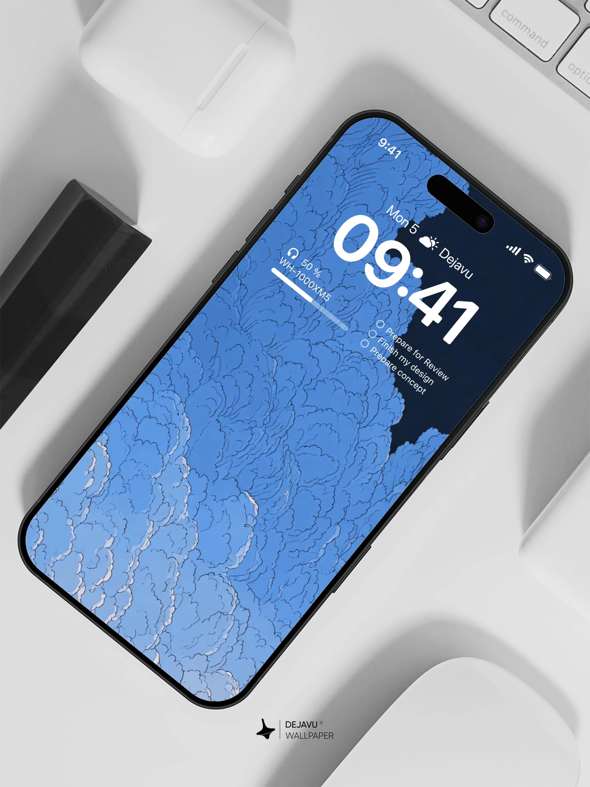 Blue Clouds Wallpaper 4K for iPhone Lock Screen