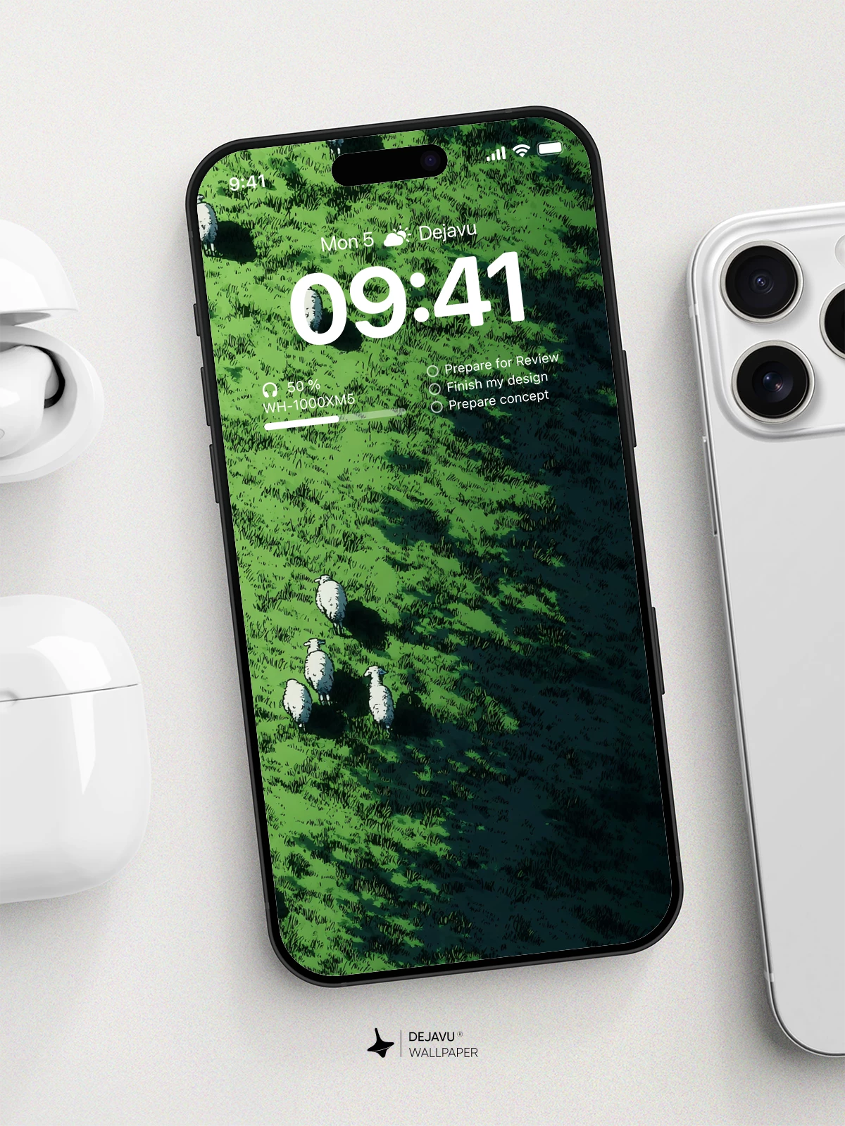Sheep Pasture 4K Wallpaper for iPhone Lock Screen