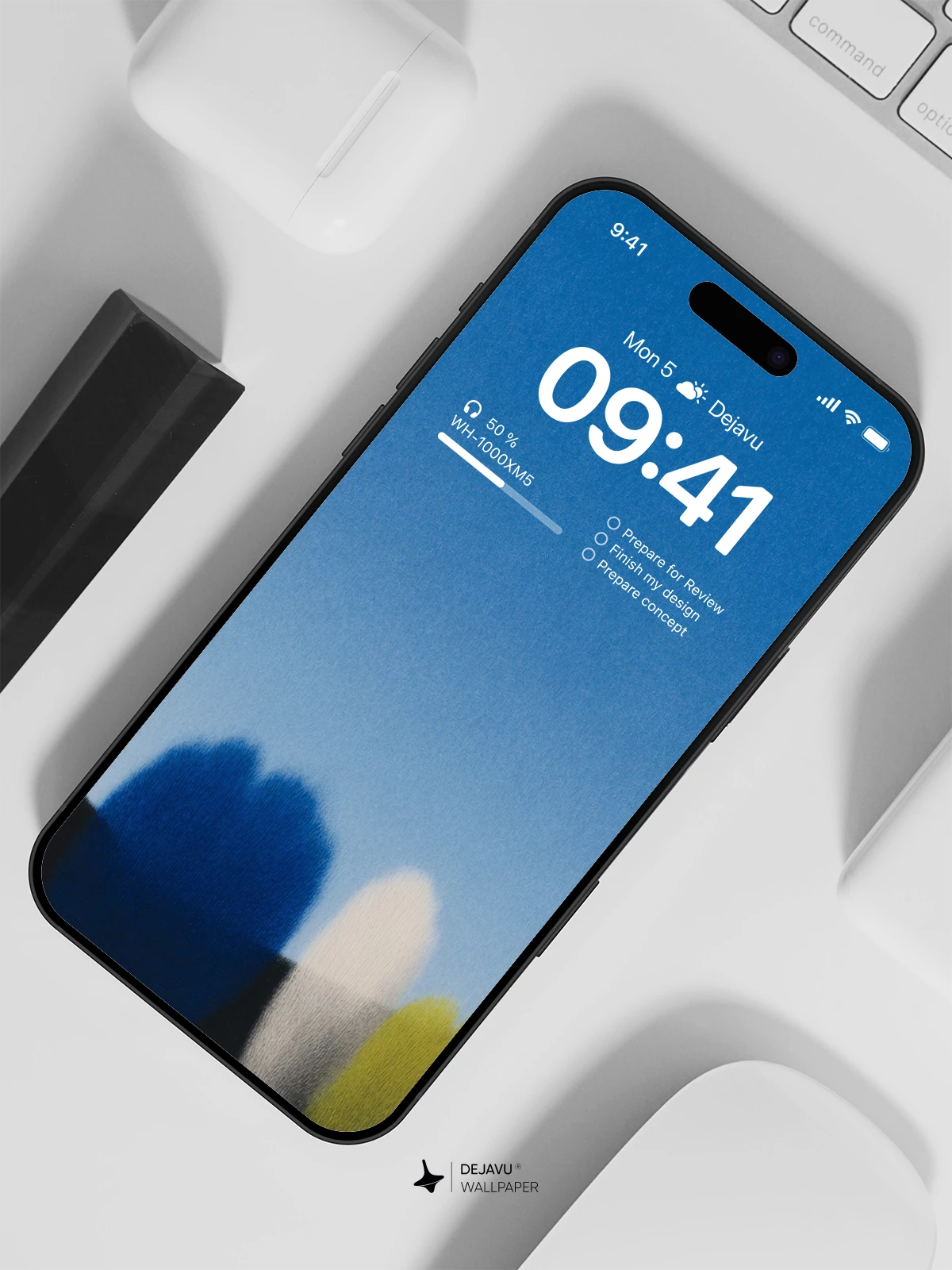 Blue Tree Minimalist Wallpaper 4K for iPhone Lock Screen