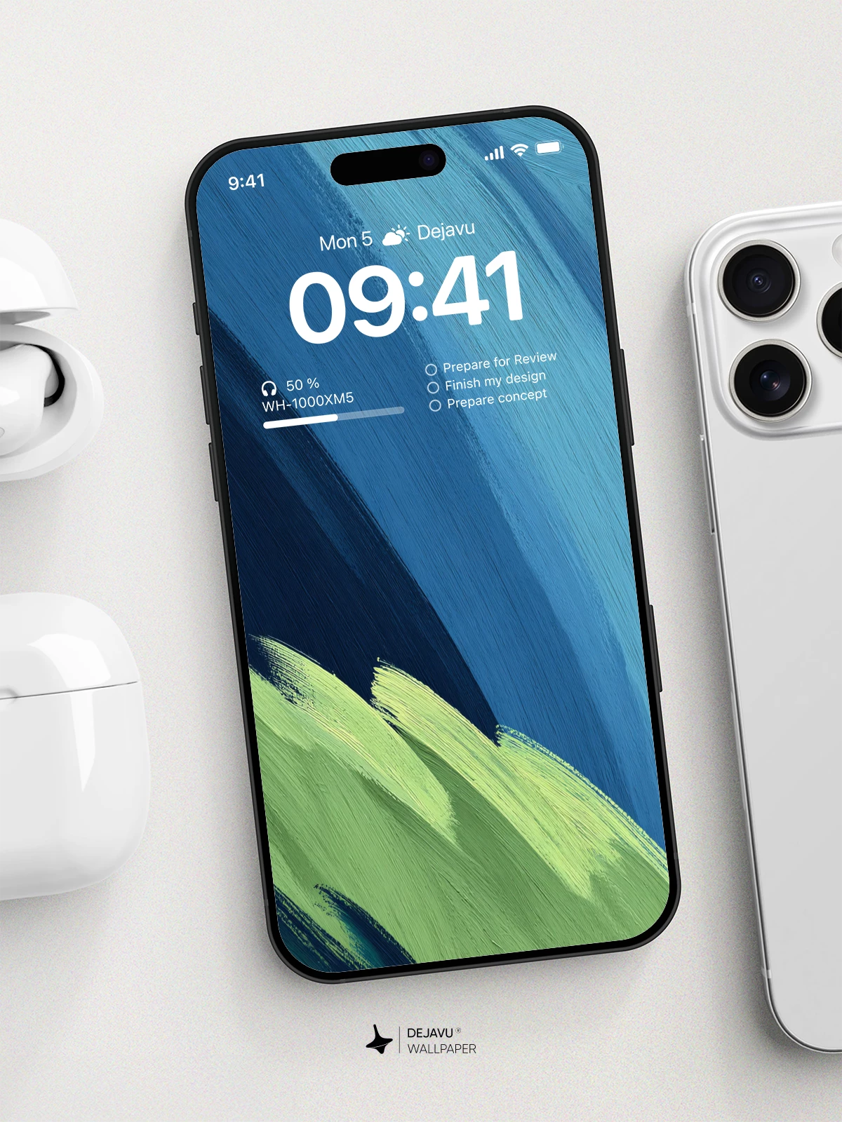 Blue and Green Abstract Wallpaper 4K for iPhone Lock Screen