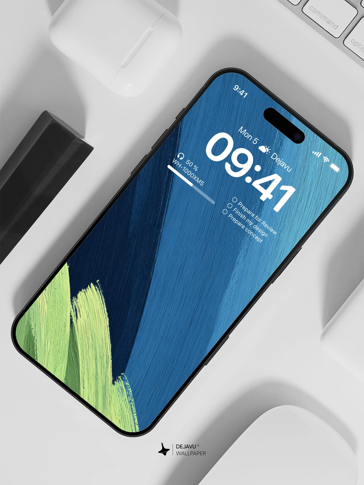 Blue and Green Abstract Wallpaper 4K for iPhone Lock Screen