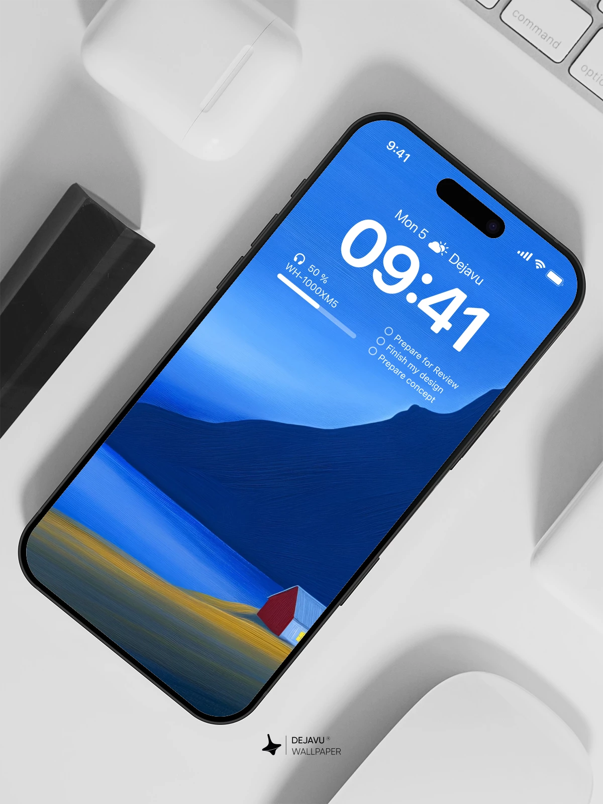Blue Mountain House Wallpaper 4K for iPhone Lock Screen