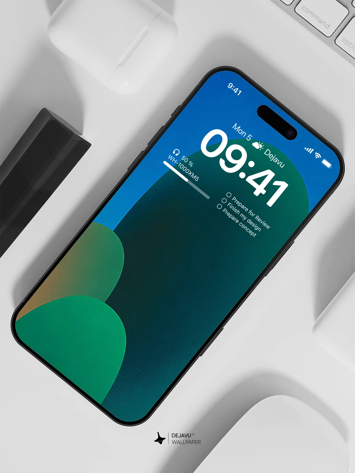 Abstract Blue and Green Gradient Wallpaper 4K for Mobile Background
