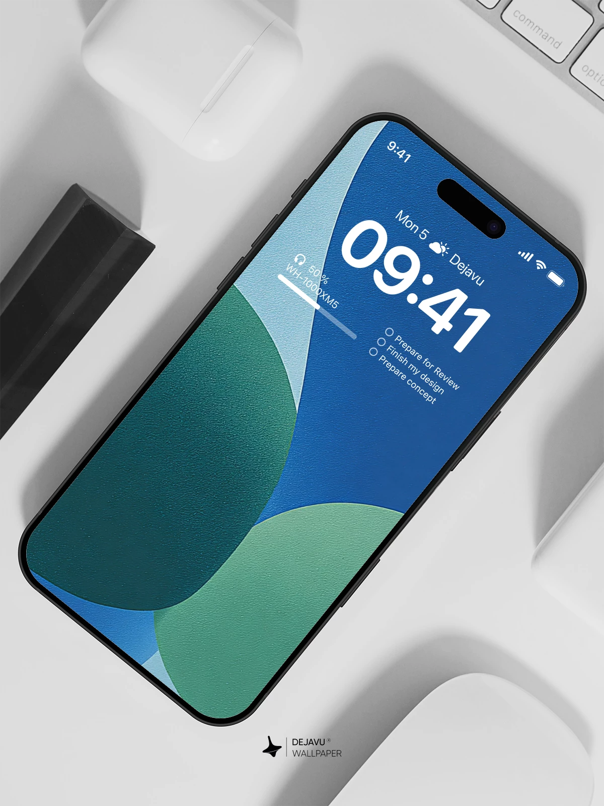 Blue and Green Abstract Wallpaper 4K for iPhone Lock Screen