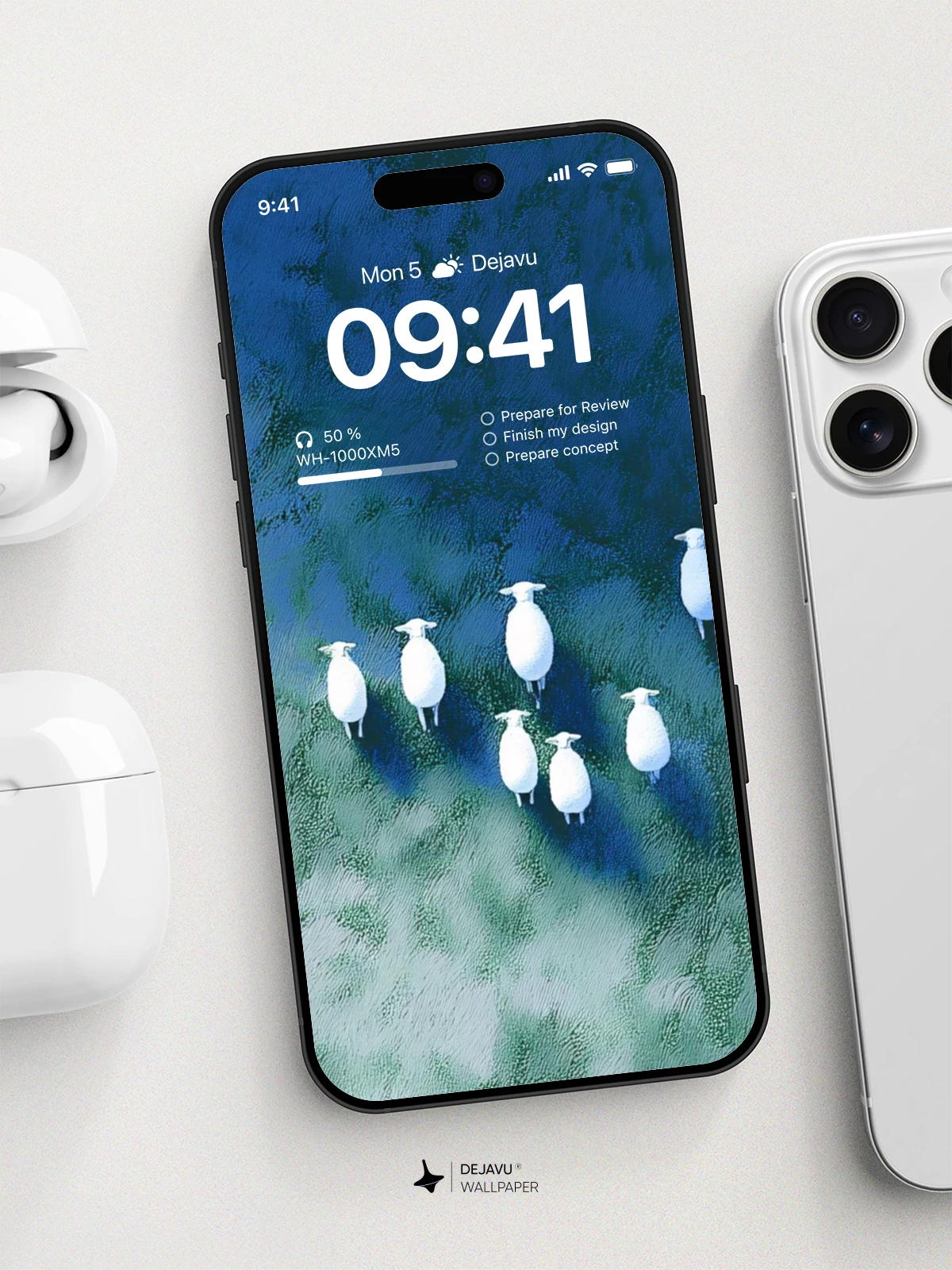 White Sheep Aerial Wallpaper 4K for iPhone Lock Screen