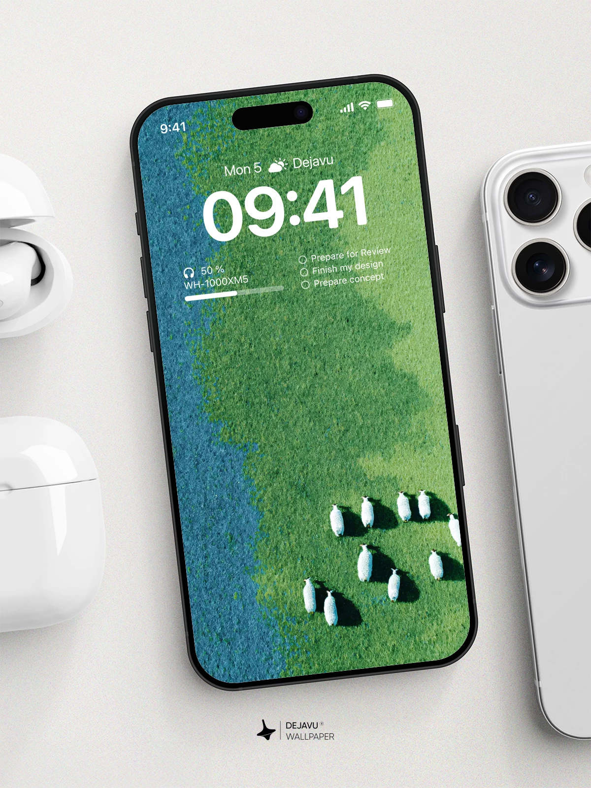 Aerial Sheep Pasture Wallpaper 4K for iPhone Lock Screen