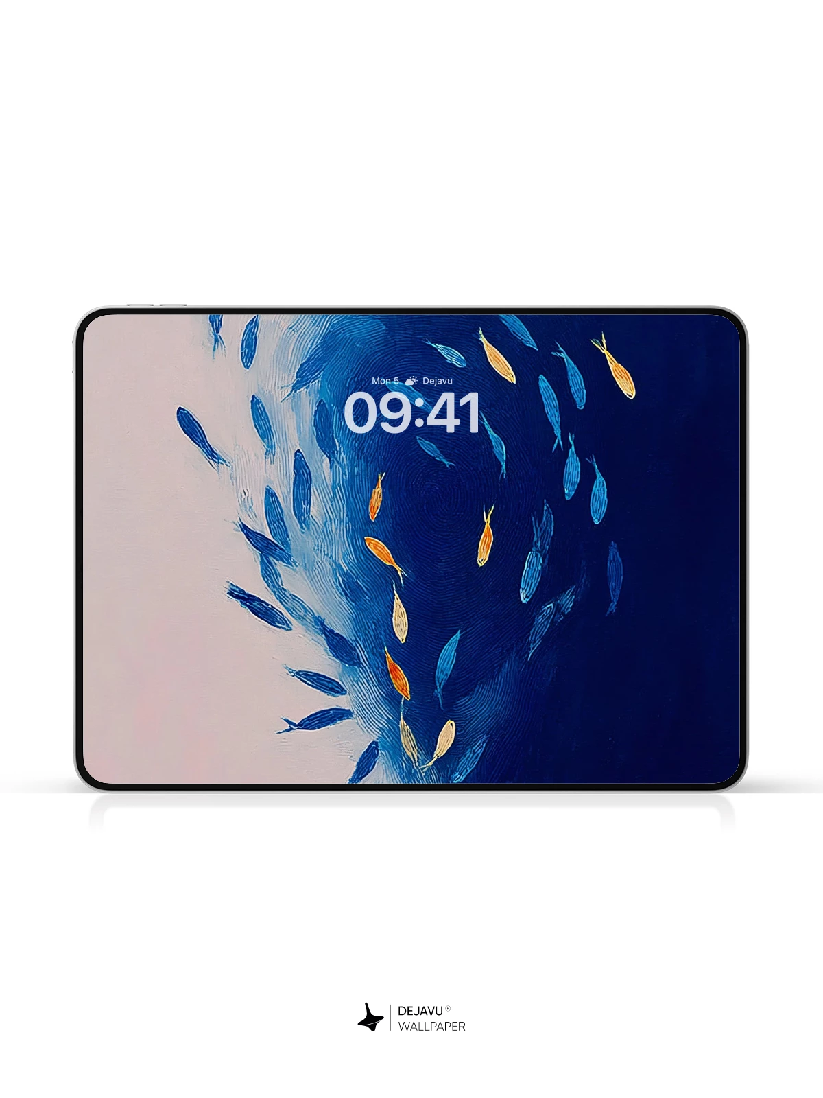 Blue and Yellow Fish School Wallpaper 4K for iPhone Lock Screen