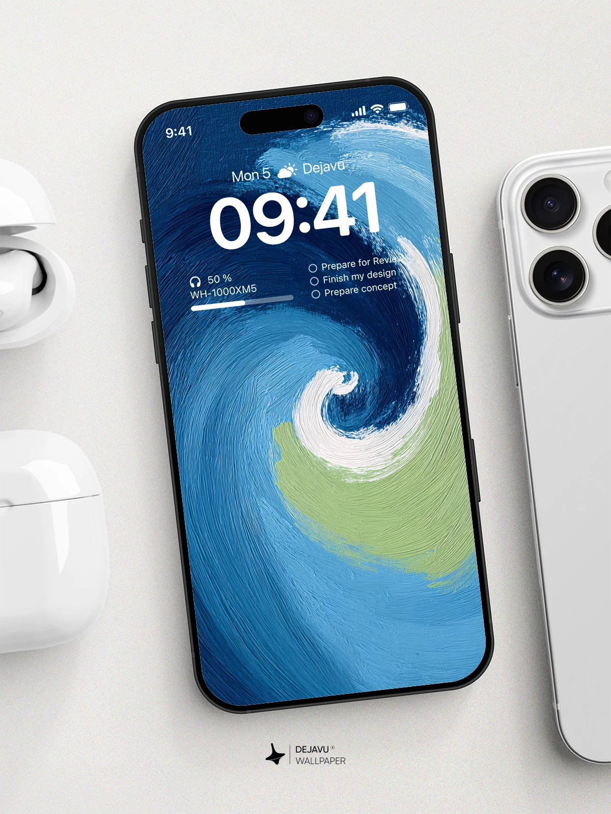 Blue Swirl Wallpaper 4K for iPhone Lock Screen