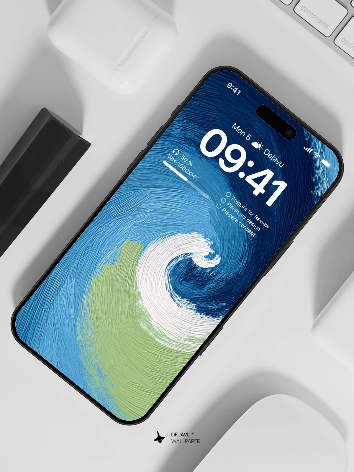 Blue Swirl Wallpaper 4K for iPhone Lock Screen