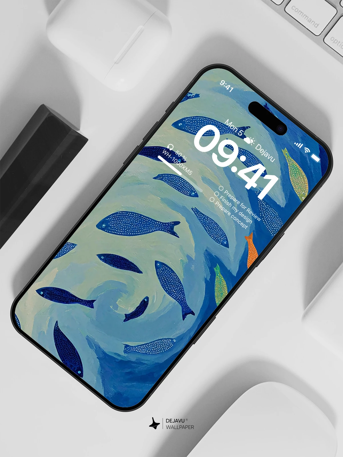 Blue Fish School Wallpaper 4K for Mobile Background
