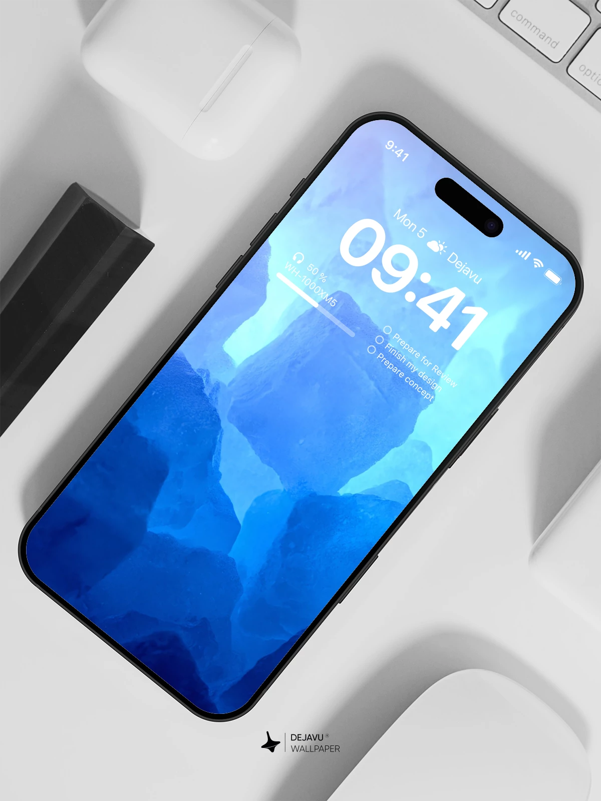 Blue Ice Cube Wallpaper 4K for Mobile Background