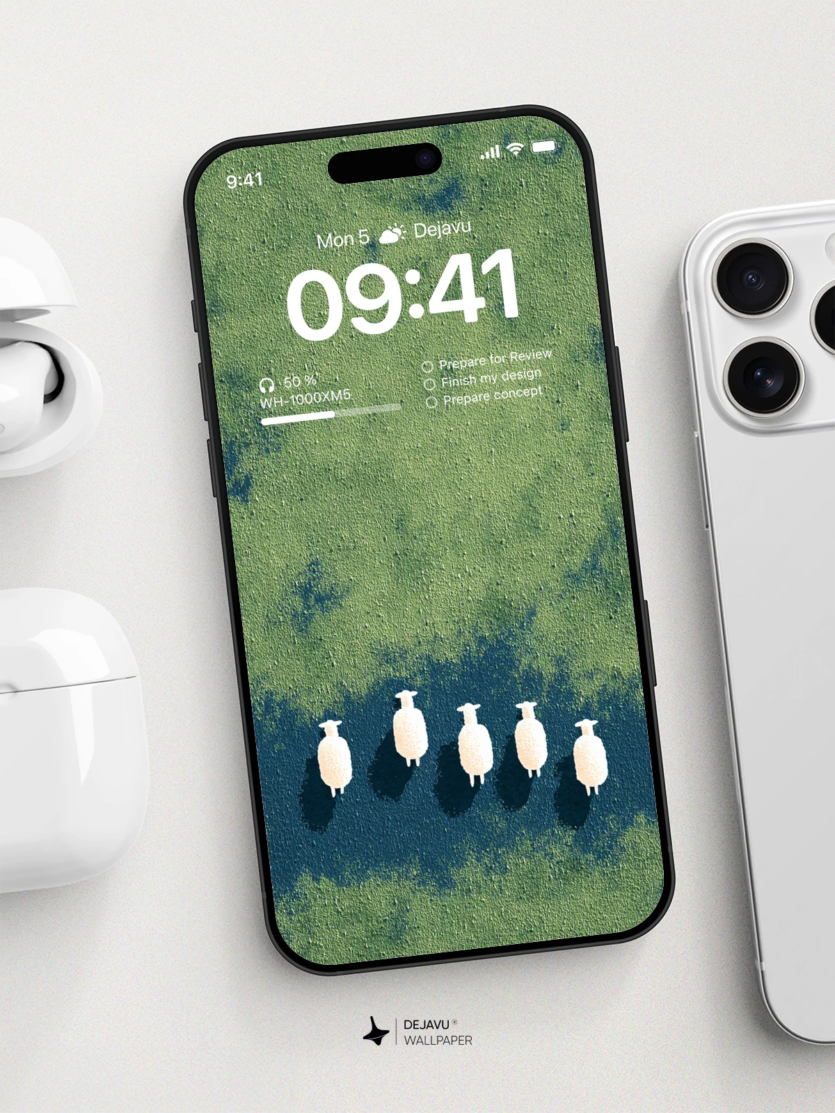 Green Sheep Wallpaper 4K for iPhone Lock Screen