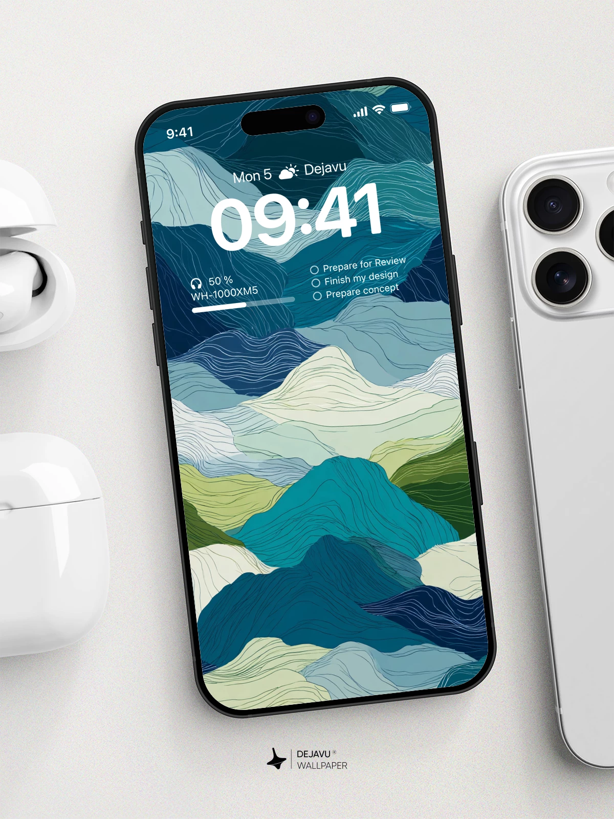Abstract Wave Mountain Wallpaper 4K for iPhone Lock Screen