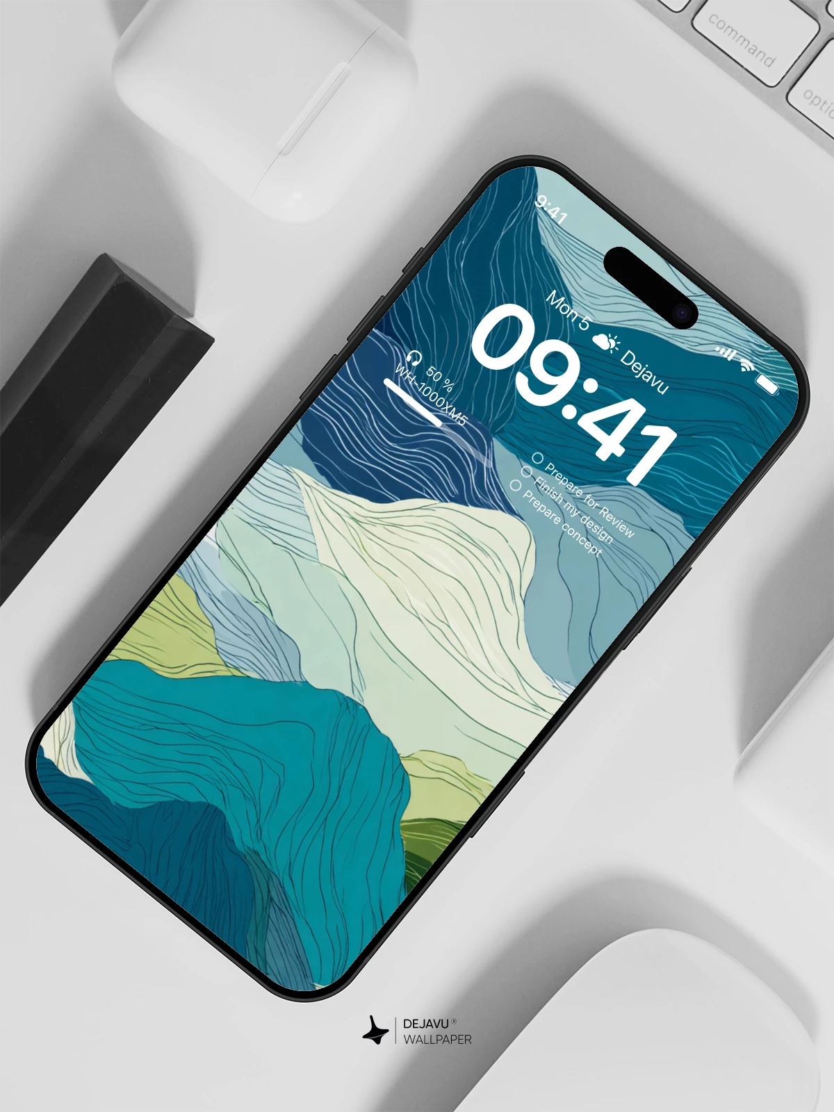 Abstract Wave Mountain Wallpaper 4K for iPhone Lock Screen