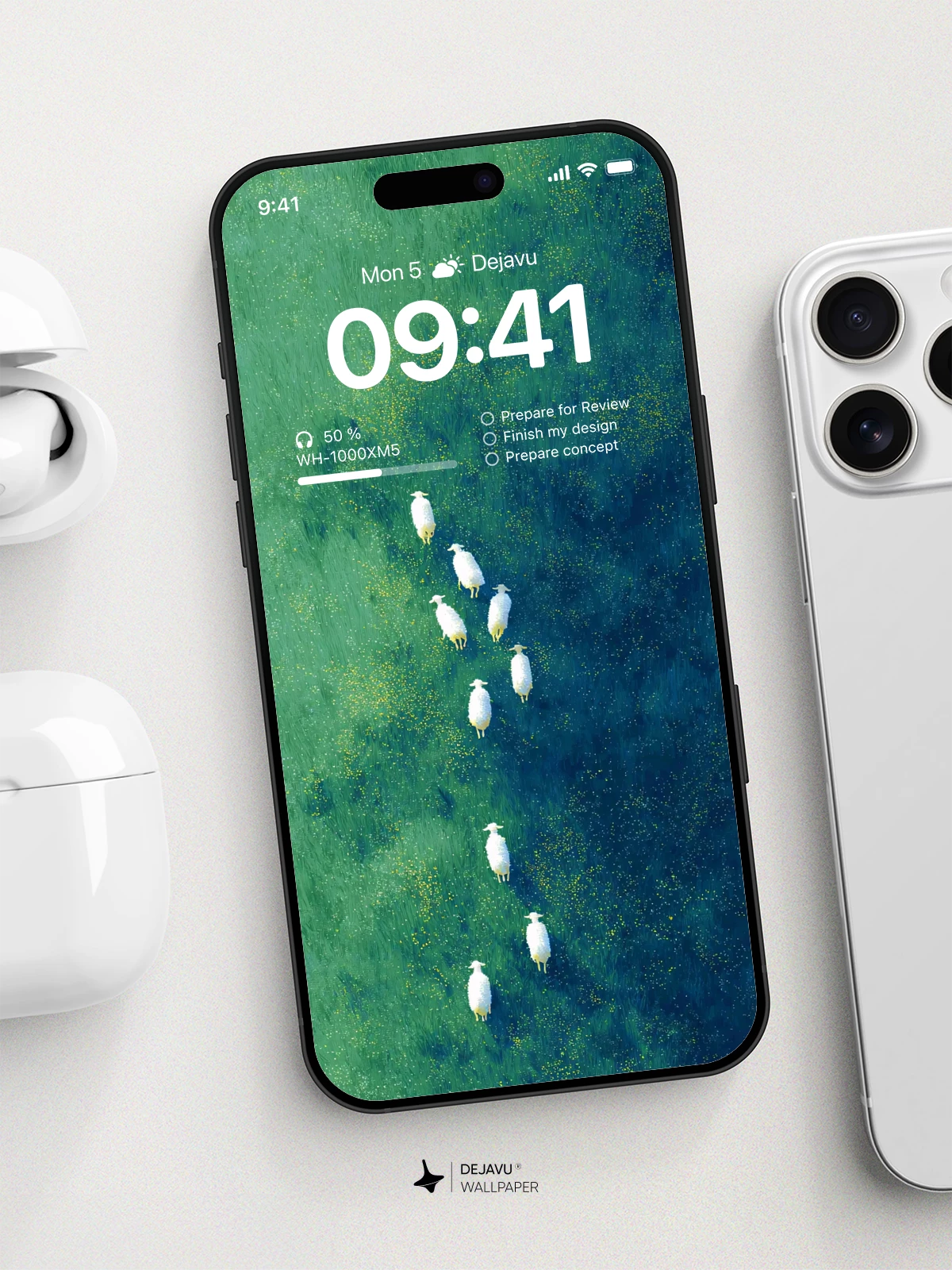 Green Grass with Sheep Wallpaper 4K for iPhone Lock Screen