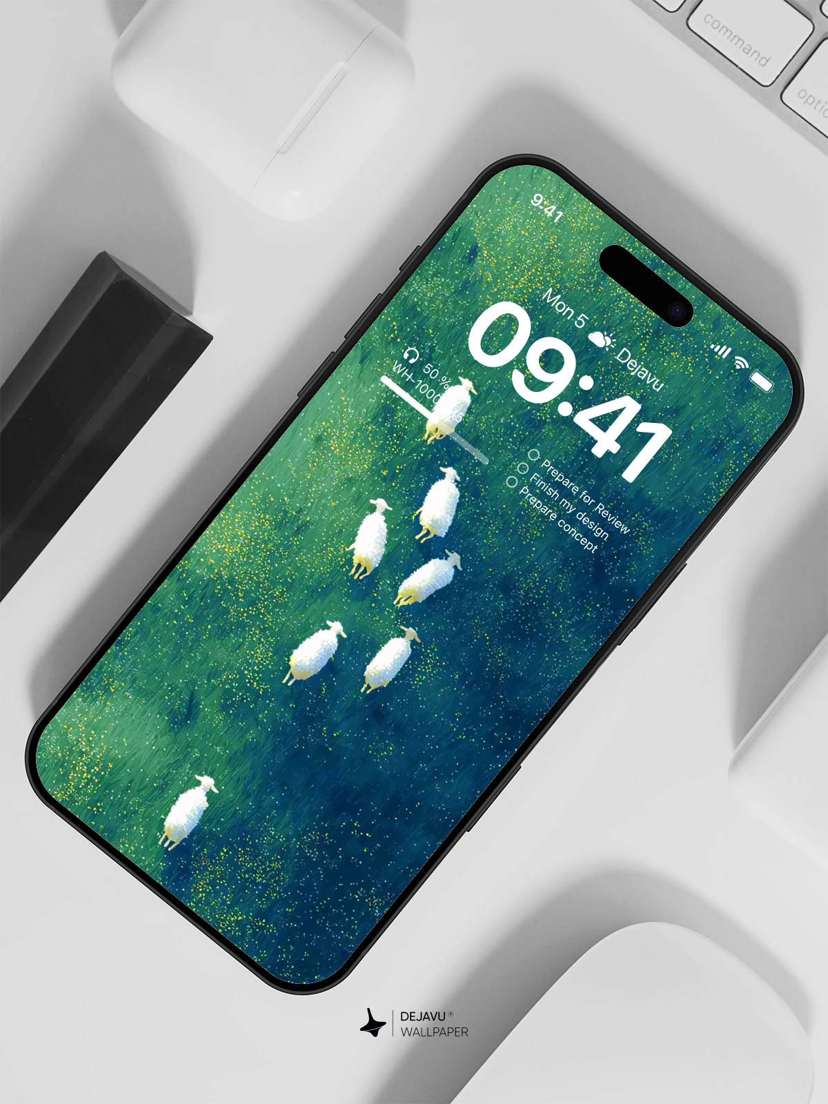 Green Grass with Sheep Wallpaper 4K for iPhone Lock Screen